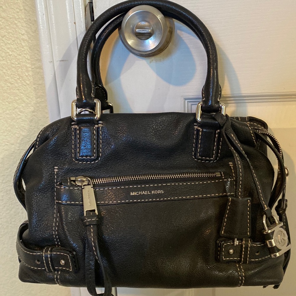 Michael Kors 2Way black leather Abby satchel handbag